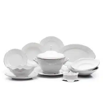 Lunchset für 6 Berna Platinstreifen