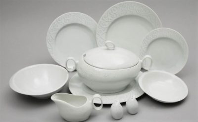 Porzellan-Lunchset für 6 Personen, Futuorna-Ornament