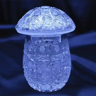 Kristallgeschliffenes Pilzglas 11 cm mit Deckel
