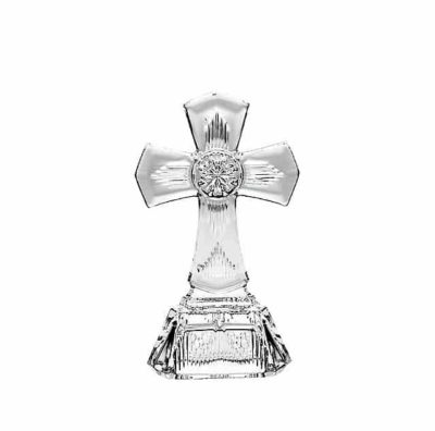Religiöse Kristallstatuette Kreuz 17,5 cm