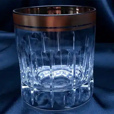 Geschliffene Kristallgläser 250 ml, 6er-Set, handbemalt mit Gold