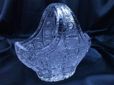Kristallgeschliffener Dekokorb 14 cm