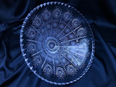Geschliffene Kristallschale 30 cm – Bild 3