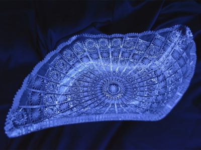 Geschliffene Kristallschale 45 cm
