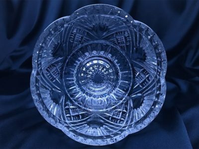 Geschliffene Kristallschale auf 15 cm Sockel – Bild 2
