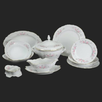 Lunchset für 6 Personen Berna Roségold gestreift – Bild 2