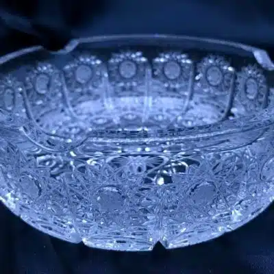 Aschenbecher mit Kristallschliff, 12 cm