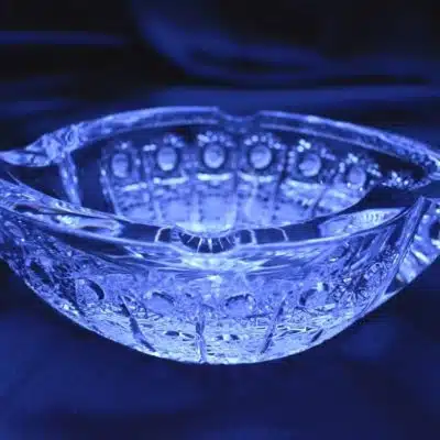 Aschenbecher mit Kristallschliff, 18 cm
