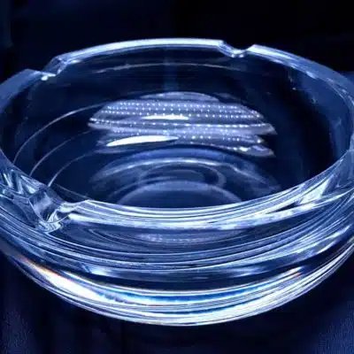 Aschenbecher mit Kristallschliff, 13,3 cm