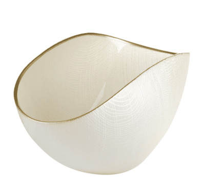 Schüssel BURA weiße Perle / Goldlinie 38x18 cm