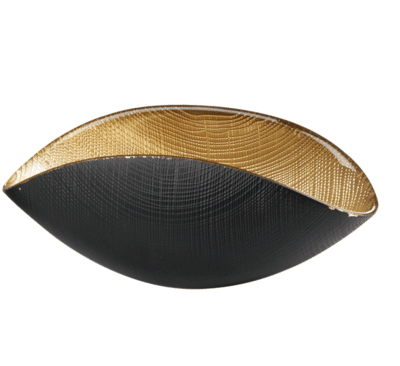 BURA Schüssel schwarz matt / gold 28x12 cm