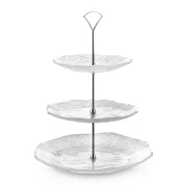 Desserttablett DIAMAN klar D28-22-18 cm H35 cm