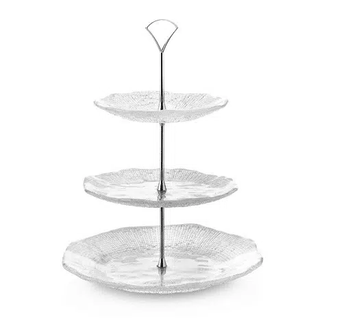 Desserttablett DIAMAN klar D28-22-18 cm H35 cm