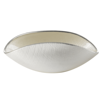 Schüssel BURA weiße Perle / Platinlinie 28x12 cm