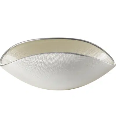 Schüssel BURA weiße Perle / Platinlinie 28x12 cm