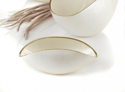 Schüssel BURA weiße Perle / Goldlinie 38x18 cm – Bild 2
