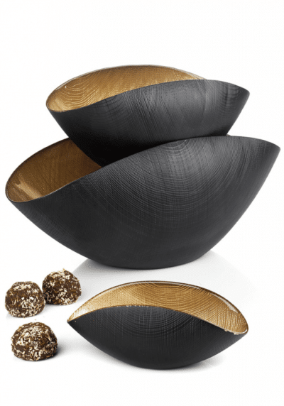 BURA Schüssel schwarz matt / gold 28x12 cm – Bild 2