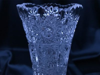Geschliffene Kristallvase 20 cm – Bild 2