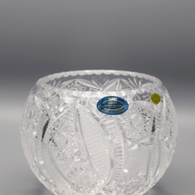 Kristallgeschliffene Kugelvase ÚSVIT 12 cm