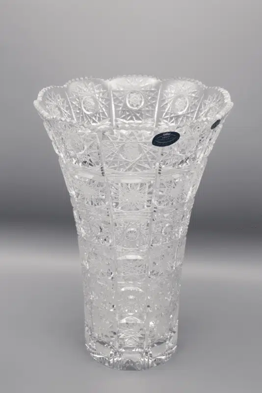 Geschliffene Kristallvase ÚSVIT 25,5 cm – Bild 2