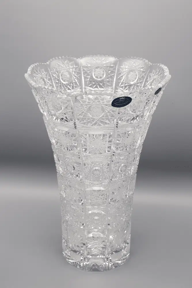 Geschliffene Kristallvase ÚSVIT 25,5 cm – Bild 2