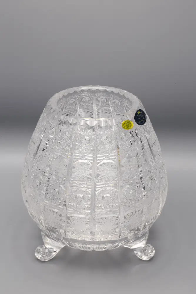 Geschliffene Kristallvase auf Beinen ÚSVIT 19 cm – Bild 2