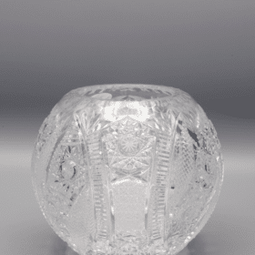 Kristallgeschliffene Kugelvase ÚSVIT 14 cm