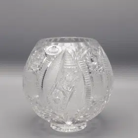 Kristallgeschliffene Kugelvase ÚSVIT 15 cm
