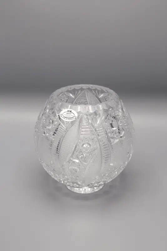 Kristallgeschliffene Kugelvase ÚSVIT 15 cm – Bild 2
