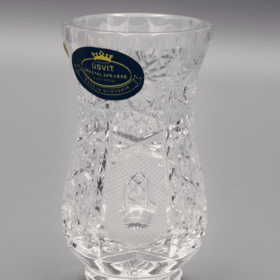 Geschliffene Kristallvase ÚSVIT 8,5 cm