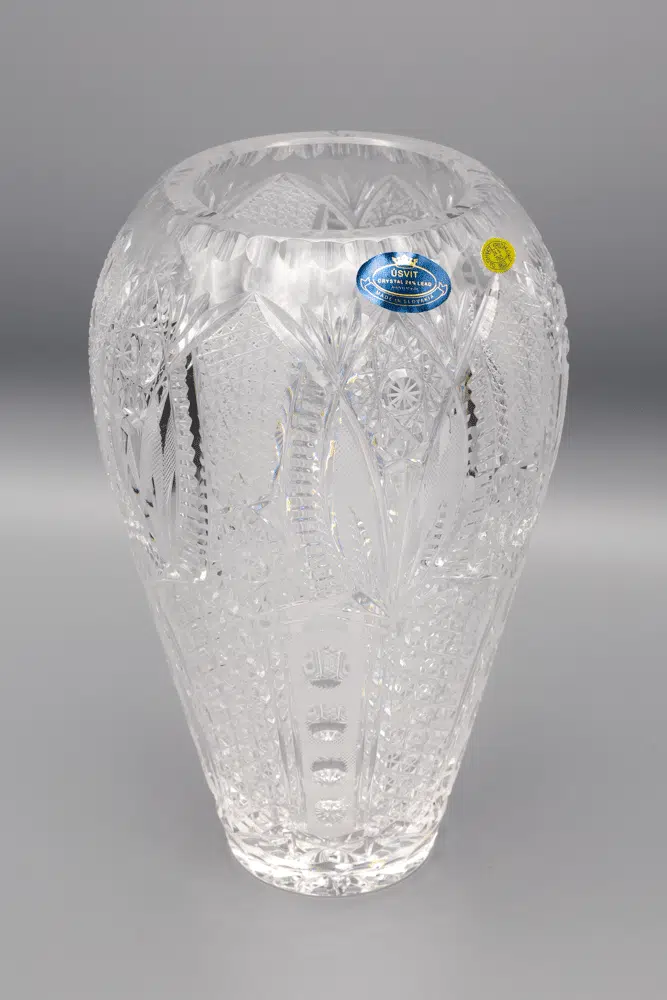 Geschliffene Kristallvase ÚSVIT 23 cm – Bild 2