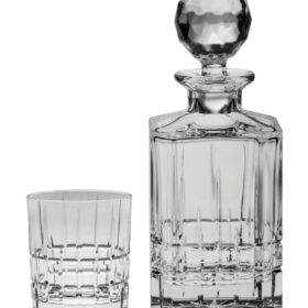Set Whiskyflasche mit Kristallschliff DOWPER 1 + 6 Gläser