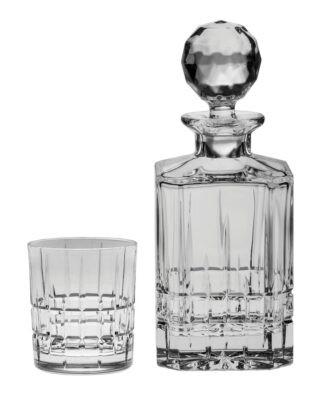 Set Whiskyflasche mit Kristallschliff DOWPER 1 + 6 Gläser
