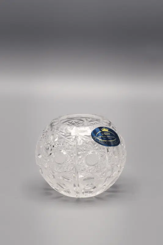 Kristallgeschliffene Kugelvase ÚSVIT 6 cm