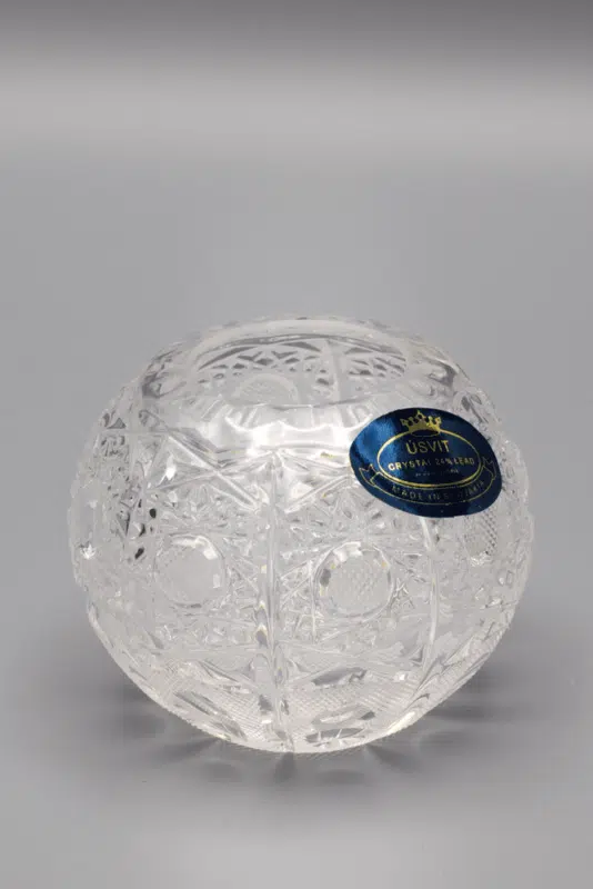 Kristallgeschliffene Kugelvase ÚSVIT 6 cm