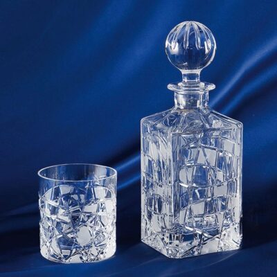 Set Kristall-Whiskyflasche 1 + 6 Gläser