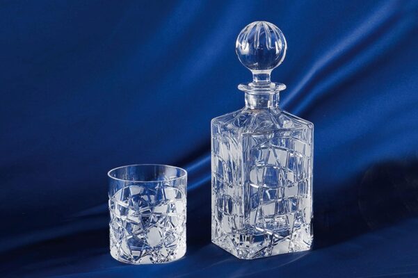 Set Kristall-Whiskyflasche 1 + 6 Gläser