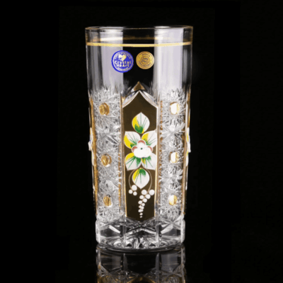 Kristallgeschliffene Wassergläser Laura 350 ml, handbemalt, 6er-Set