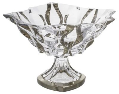 Kristallschale auf Bein Samboa Platin 30,5 cm